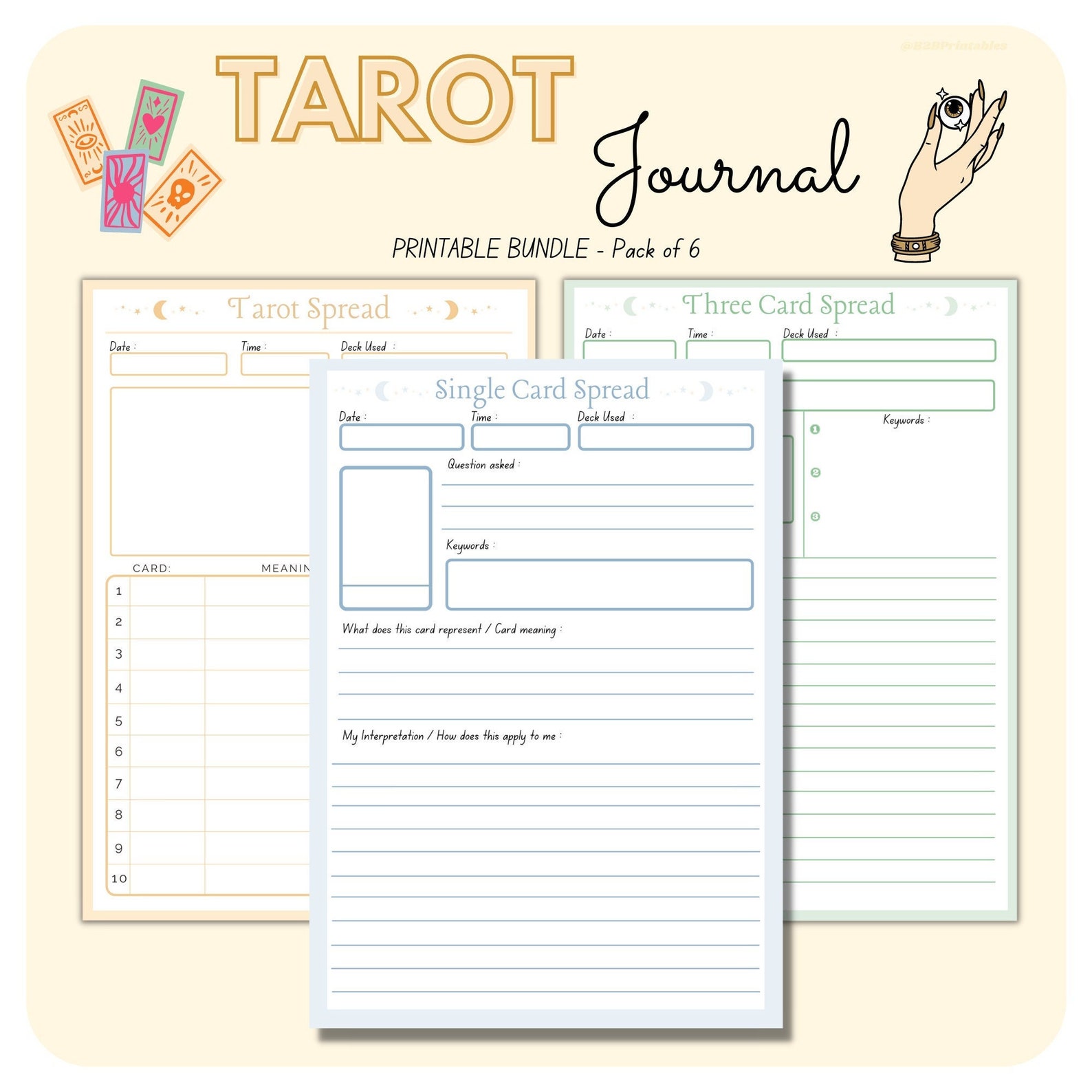 A4 Tarot Journal Bundle Tarot Journal Templates Tarot - Etsy