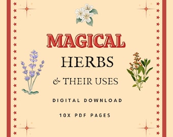 Plantilla imprimible de grimorio de hierbas mágicas, guía de brujería (PDF)