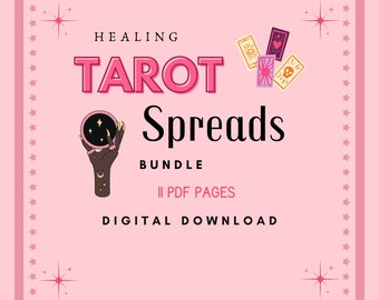Tarot spreads bundle, tarot spreads, tarot journaling, tarot, oracle, divination, spirituality, Celtic cross, 3 card spread, 4 card spread
