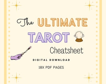 Tarot Cheat Sheet, upright and reversed meaning, printable pages, Tarot cards, Tarot meanings, pink, Rider Waite, digital file, Tarot