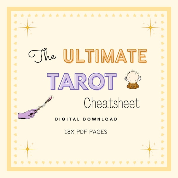 Tarot Cheat Sheet, upright and reversed meaning, printable pages, Tarot cards, Tarot meanings, pink, Rider Waite, digital file, Tarot