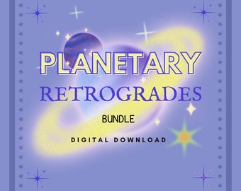 Astrological planetary retrograde bundle, planetary retrograde, astrology, astrological cheat sheet, witchcraft, grimoire, spirituality