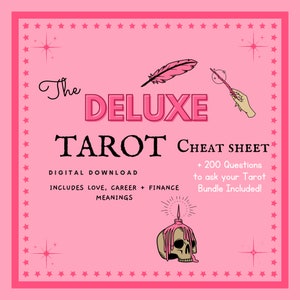 Love, Career, Finance Tarot cheat sheet, Tarot deck, Divination, Tarot cheat sheet, Printable, Witchcraft, Tarot numerology, love tarot,