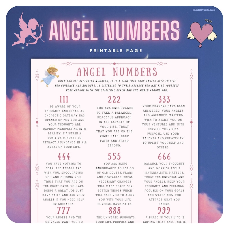 Printable Angel Numbers Affirmation Cheat Sheet Etsy - Vrogue