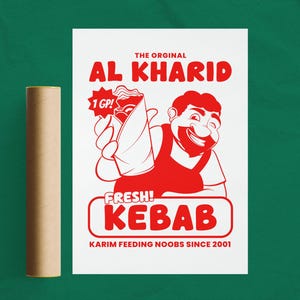 Osrs Kebab, Premium Poster, Old School Runescape Print, Gaming Room Decor, Artistic Imp Design