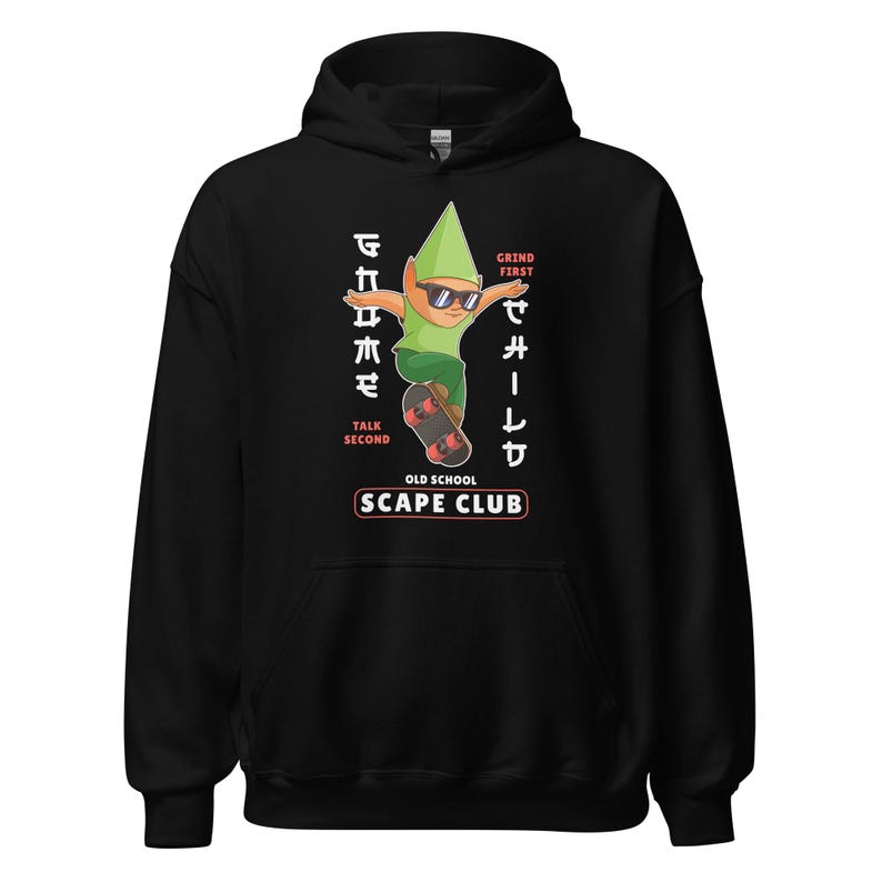 Gnome Skater - Osrs - Unisex Hoodie, Funny Old School Meme, Gaming Hoodie, Osrs Gift, Japanese Skater, Artistic Imp