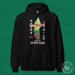 Sudadera con capucha de gnomo patinador: un divertido meme de videojuegos de la vieja escuela imagen 1