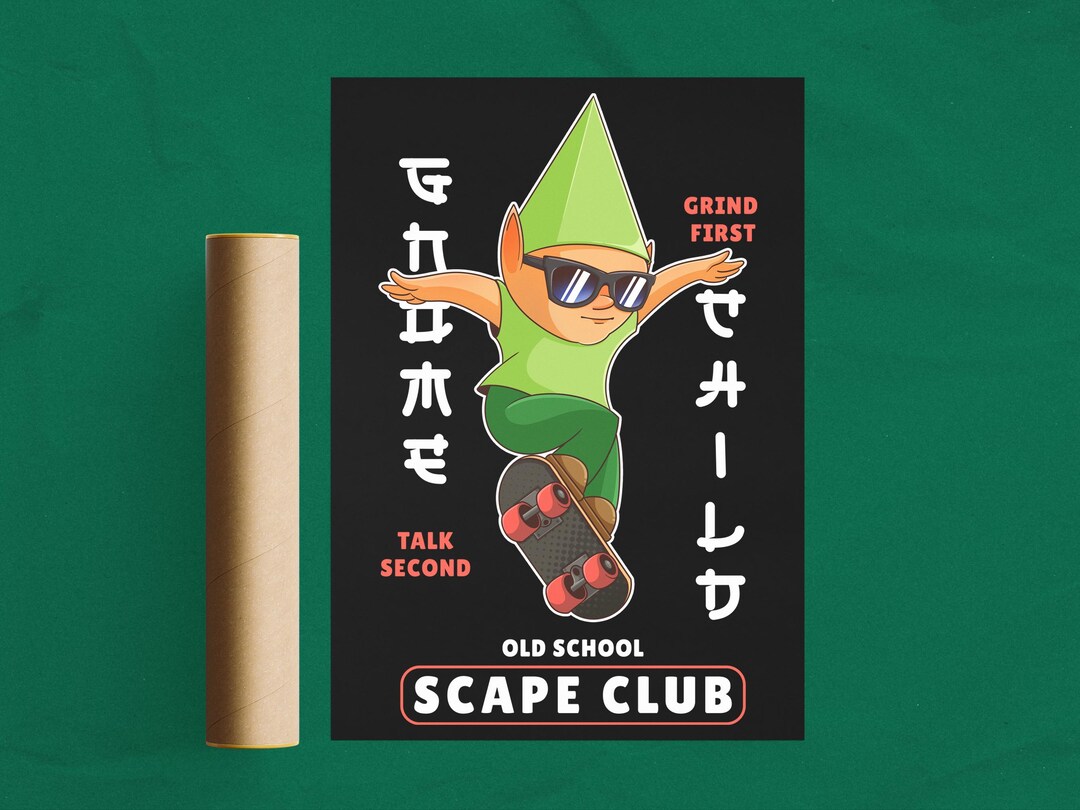 Gnom Meme Runescape Gnome Skater Poster: Funny Old School Runescape (OSRS) Meme Art - Etsy