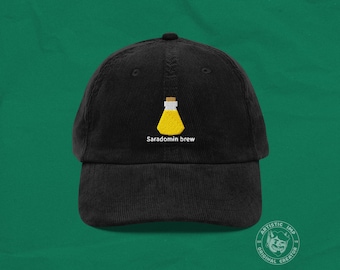Embroidered Sara Brew Corduroy Cap: Old School Runescape Gamer Hat