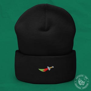 Embroidered Beanie: Snug Acrylic Knit Cap
