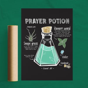Osrs Prayer Recipe, Premium Poster, Old School Runescape Print, Gaming Room Decor, Artistic Imp Design