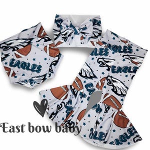 Philadelphia Eagles clothing set,Eagles bells,Eagles bummie,Eagles bow,Philadelphia Eagles Baby clothes,Eagles toddler clothing,Eagles gear