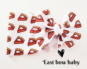 Pumpkin pie bow, Thanksgiving bow, Fall bow