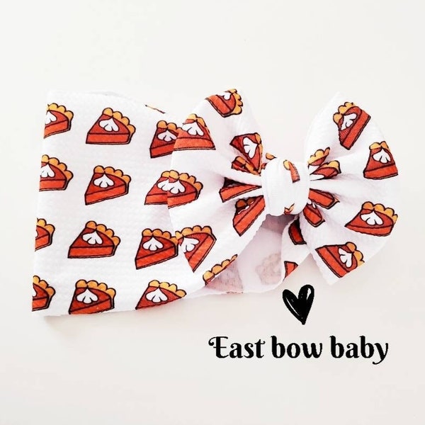 Pumpkin pie bow, Thanksgiving bow, Fall bow