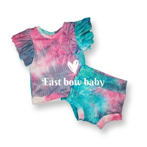 Tie dye toddler girl top, Tie dye baby girl outfit, Tie dye bummie, Tie dye top, Baby girls clothing, Toddler girl clothing set,Diaper cover