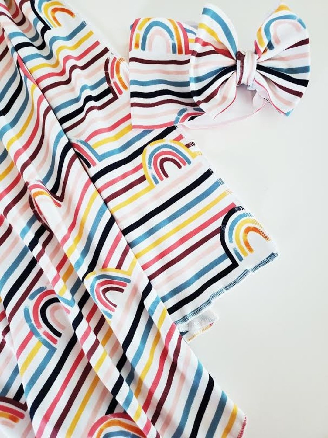 Swaddle and Bow Set Swaddle Set Coming Home Set Rainbow Etsy