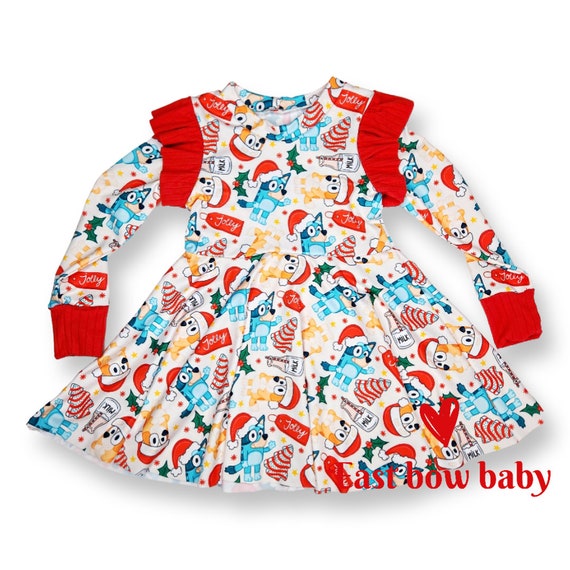 Blue Heeler Christmas, Blue Heeler Holiday, Bluey Christmas Dress, Bluey  Holiday Dress - Etsy