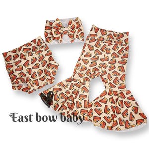 Pumpkin pie custard bellbottom set, Thanksgiving bellbottom set, Thanksgiving bells, Thanksgiving outfit, Thanksgiving toddler, Pumpkin pie