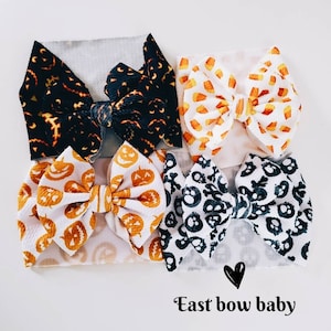 Halloween bows, Pumpkin bow, Candy corn bow, Jack o lantern bow