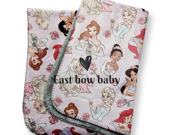 Kocyk Księżniczki Disneya, Kocyk Sherpa Księżniczki Disneya, Wygodny kocyk dla niemowląt Księżniczki, Kocyk Księżniczki, Disney Minky, Minky Księżniczki, Prezent dla Dziewczynki