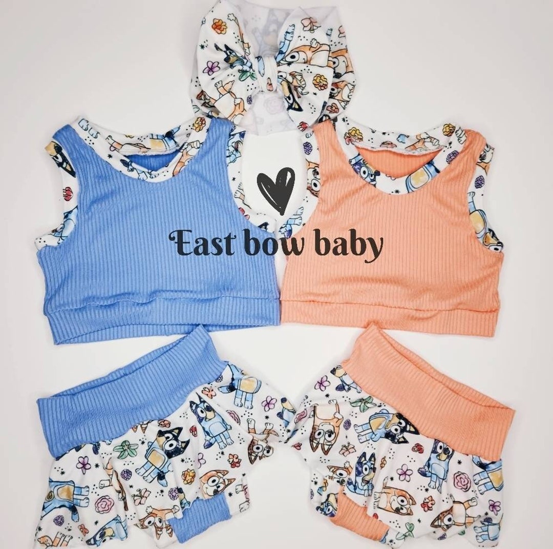 Blue Dog Clothing Set Bluey Diaper Cover Bluey Skirted Etsy