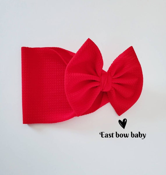 Red bow, Stretchy bow, Knit bow, Classic bow, Baby girl bow, Big bow,  Infant bow, Liverpool bow, Bullet bow