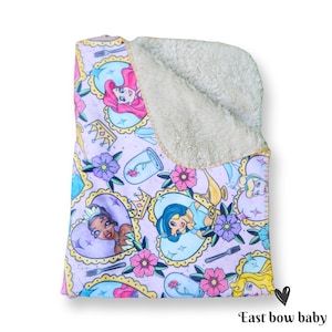 Disney Princess blanket,Disney Princess sherpa blanket,Princess comfy baby blanket,Princess blanket, Disney Minky, Princess minky, Girl gift