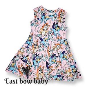 Blue dog dress, Heeler siblings, Heeler family dress, Bluey birthday outfit,  unicourse, Heeler birthday Bingo dress, Blue Heeler dress