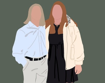 Custom digital portrait two people