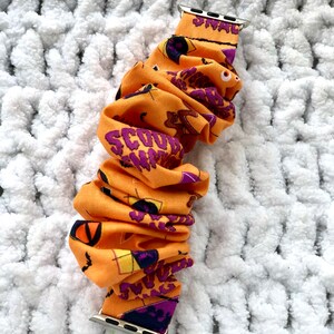 Apple Watch Band Halloween Scooby Doo Scrunchie Watch Band Cotton Great as gifts 38/40/41mm & 42/44/45mm Size Chunkie Scrunchie image 2