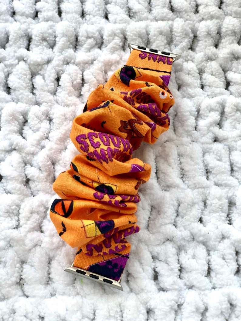 Apple Watch Band Halloween Scooby Doo Scrunchie Watch Band Cotton Great as gifts 38/40/41mm & 42/44/45mm Size Chunkie Scrunchie image 2