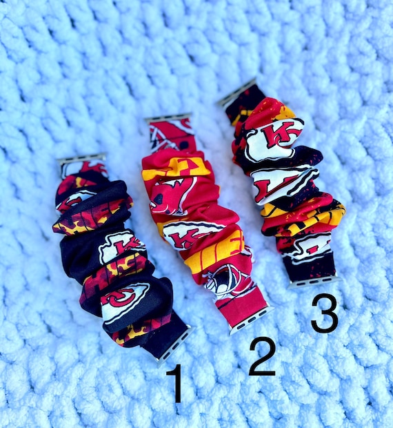Apple Watch Band Kansas City Chiefs Scrunchie Watch Band Cotton Great to Give as Gifts 38 40 41mm 42 44 45mm Size Chunkie Scrunchie Etsy