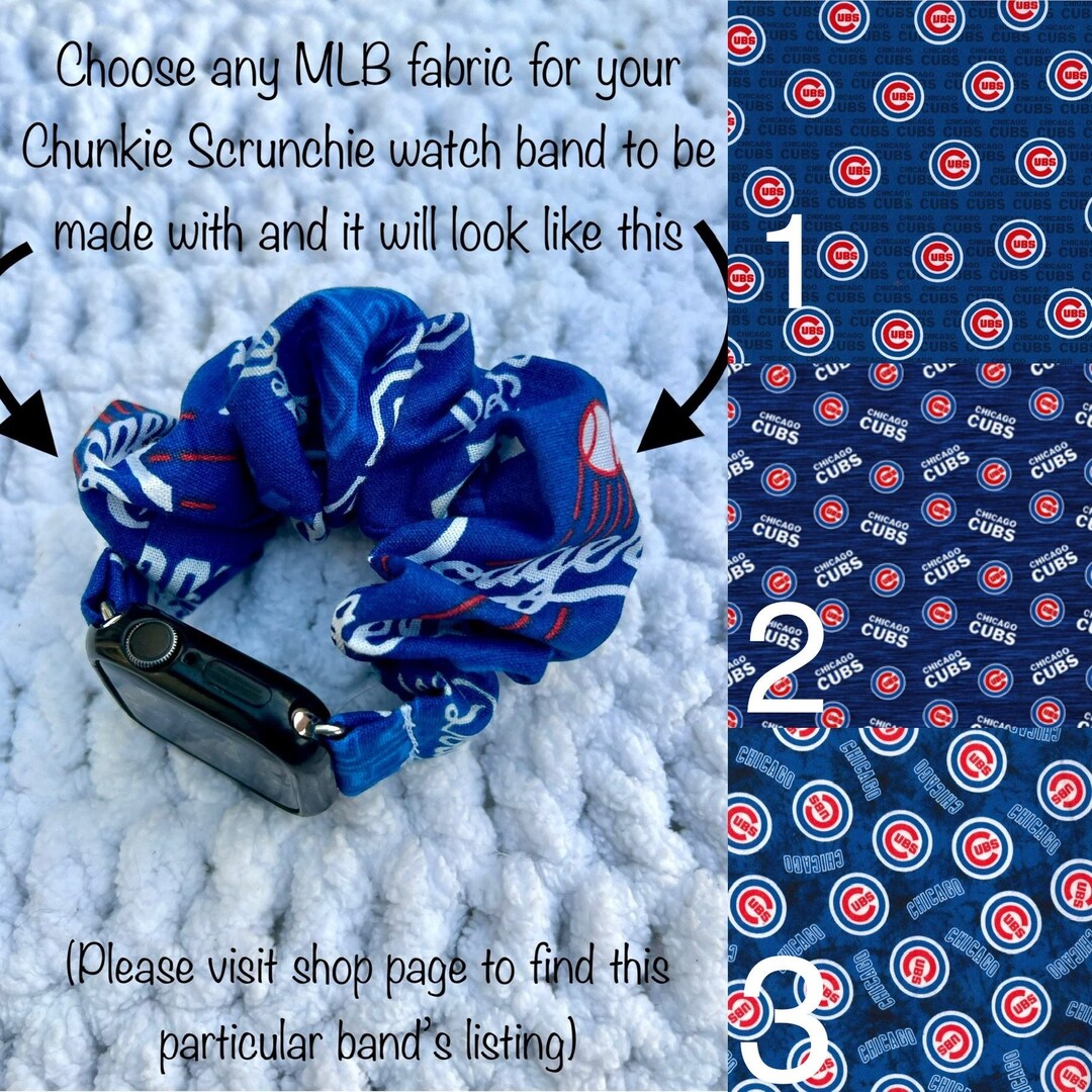 Apple Watch Band Chicago Cubs MLB Scrunchie Watch Band Cotton Great to Give as Gifts 38 40 41mm 42 44 45mm Size Chunkie Scrunchie Etsy