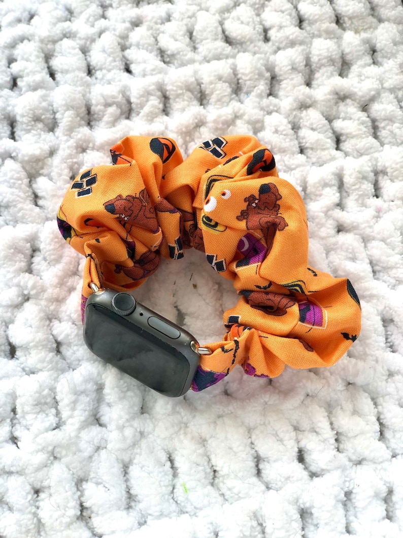 Apple Watch Band Halloween Scooby Doo Scrunchie Watch Band Cotton Great as gifts 38/40/41mm & 42/44/45mm Size Chunkie Scrunchie image 1