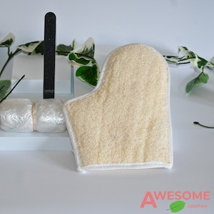 Loofah Glove, Natural Loofah, Loofah Sponge Exfoliating Body Scrubber, Organic Loofah Pad, Bath Scrubber, Body Scrubber for Shower - LOF4