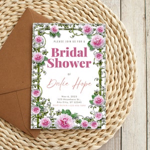 Brautparty, Braut einlädt, Brautparty Themen, Hochzeitseinladung, Einladungsvorlage, druckbare Einladung, anpassbare Karte