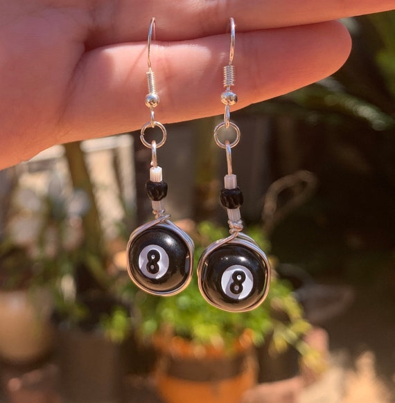8 Ball Earrings - Etsy
