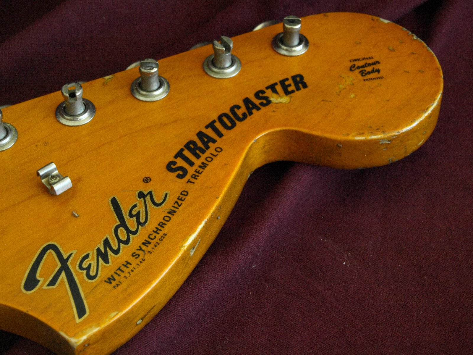 Two Vintage and Reproduction Guitar Headstock Waterslide Decals  Real Metallic Gold and Black inks. Two per order Strats and Teles!