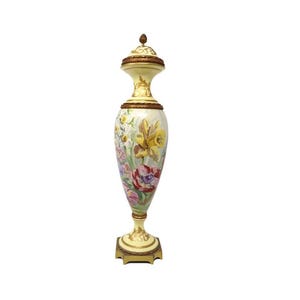 Antique Sèvres style ormolu mounted porcelain vase