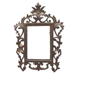 Antique Rococo Ornate Brass Picture Frame Hanging, small, Rococo Style, standing