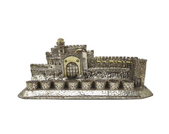 Vintage Oil Menorah Silver Plated 925 silver plating, Hannukah Judaica Jewish Silver by Karshi