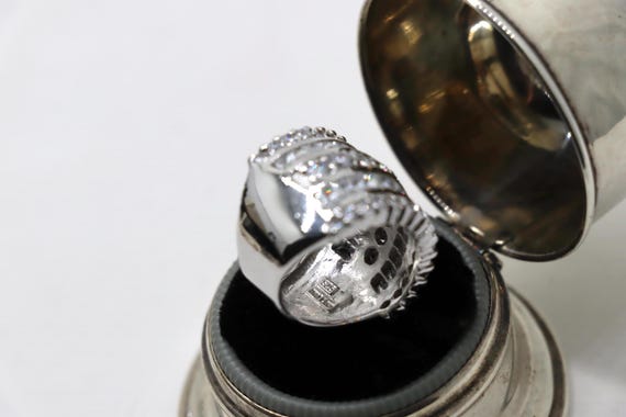 Sterling Silver Five Row Zirconium Ring - Baguett… - image 5