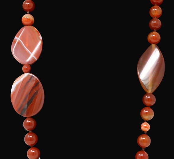 Natural Agate Carnelian Ethnic Gemstone Beaded Ne… - image 3