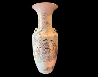 Antieke Chinese balustervormige porseleinen vaas, 19e eeuw