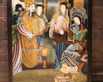 中国　版画　年画　五子登科　民藝　額装　送料込み1012 中国 版画 年画 五子登科 民藝 額装 送料込み1012 中国 版画 年画 五子登科