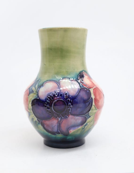 英国ムーアクロフトビンテージ花柄 陶器製 花瓶 【公式通販】