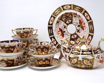 Royal Crown Derby Imari Tea Set, English Porcelain, Fine bone china Tea cups & saucers, Plate/bowl , sugar bowl w/lid