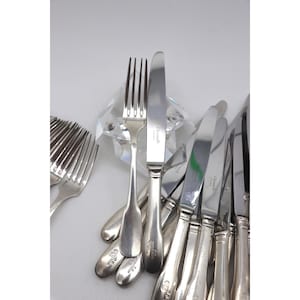 Christofle Cluny Silverplate Air France Flatware Set AF Monogram Forks Knives
