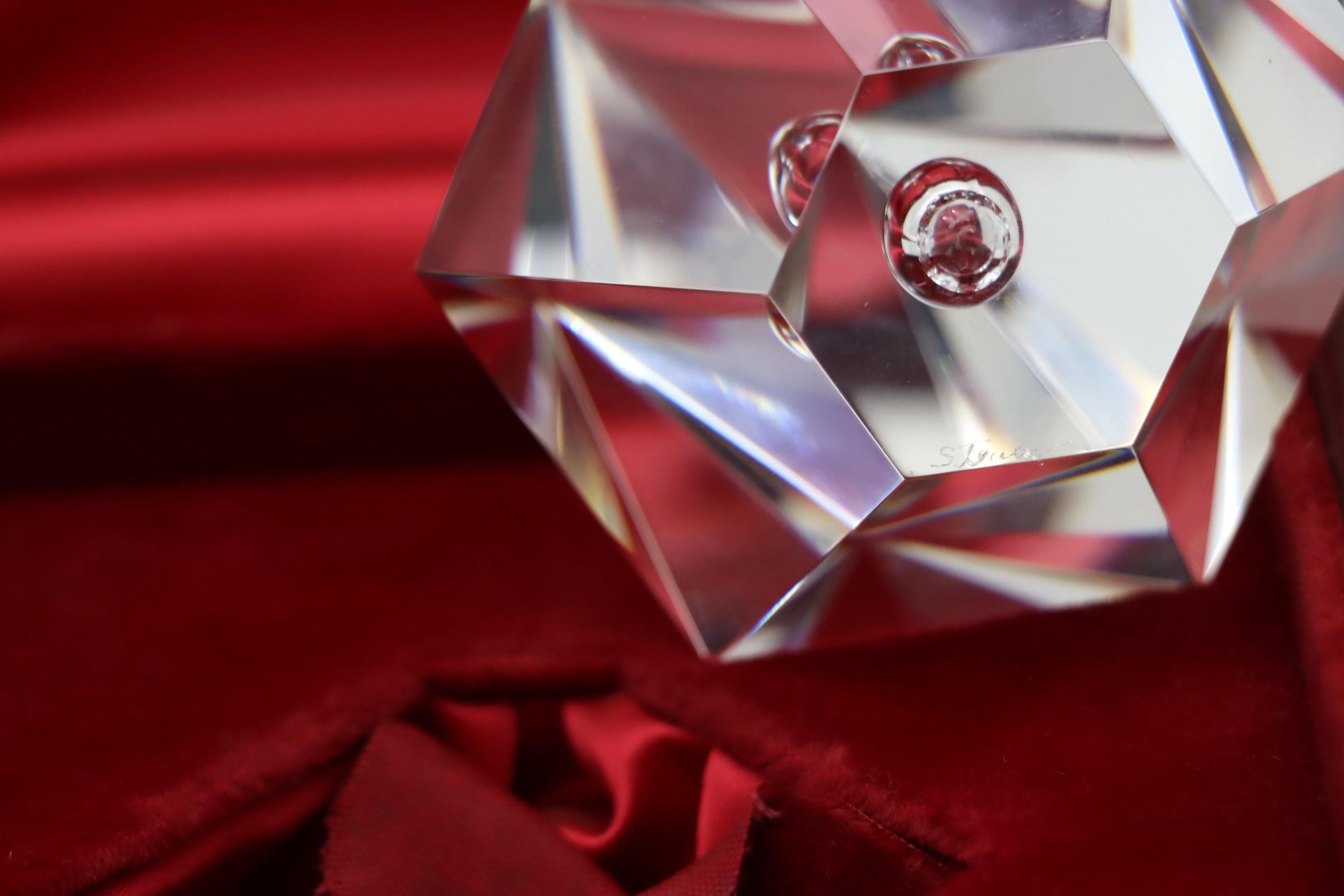 STEUBEN DIAMOND TEARDROP Rare Glass Sculpture Crystal Love Heart