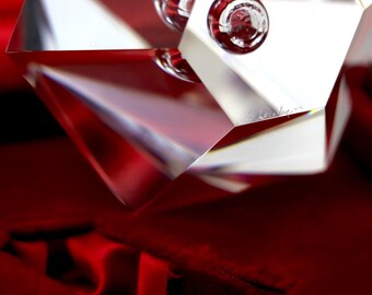 STEUBEN DIAMOND TEARDROP Rare Glass Sculpture Crystal Love Heart